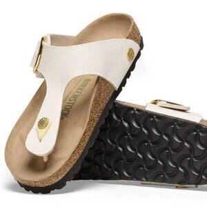 BIRKENSTOCK Gizeh Big Buckle Canvas Slide T Strap Sandal Women’s 7 US 38 EU NWT